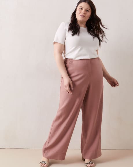Petite, Linen Blend Pull-On Wide-Leg Pants - In Every Story