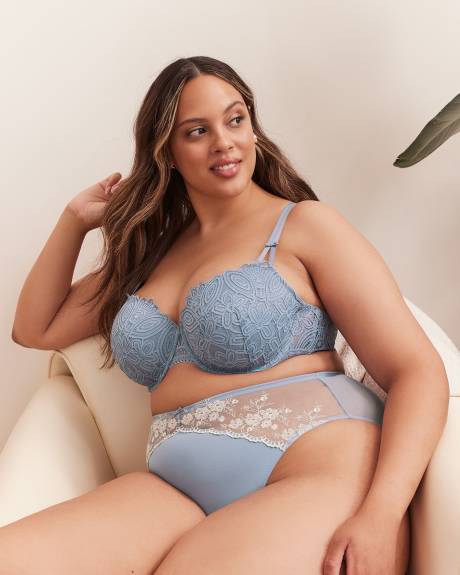 Soutien-gorge balconnet entièrement en dentelle, avec armatures - Déesse Collection