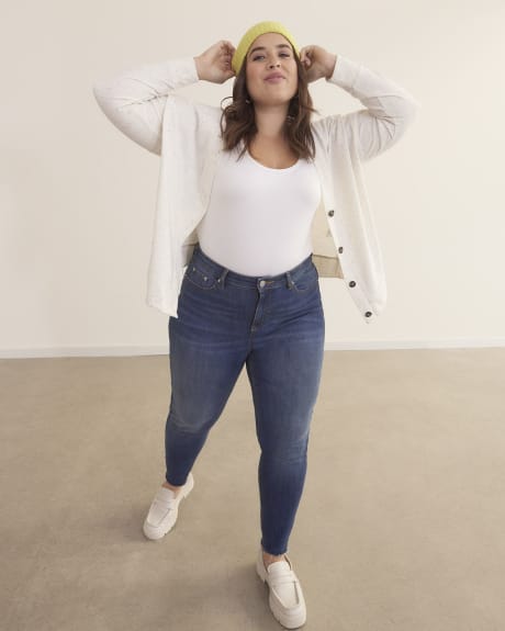 Cardigan en tricot uni à manches longues