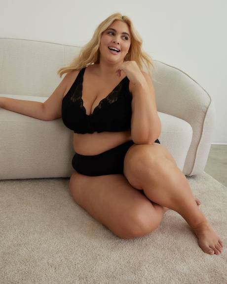 Front-Closure Wirefree Lace Bra with Removable Pads - ti Voglio
