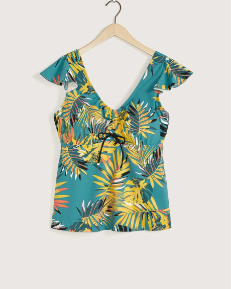 Printed Flutter Sleeve Tankini - In Every Story