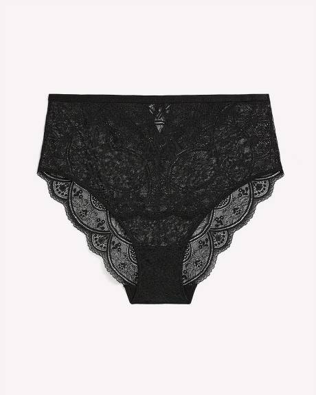 Black Lace Sexy High Cut Brief - Déesse Collection