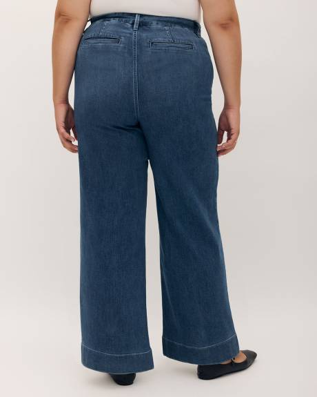 Pantalon en denim à jambe large, tissu responsable - Addition Elle