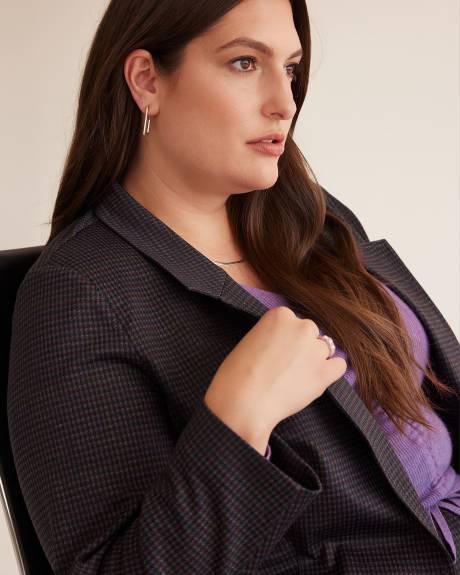 Plaid Ponte de Roma Jacket with Low Lapels