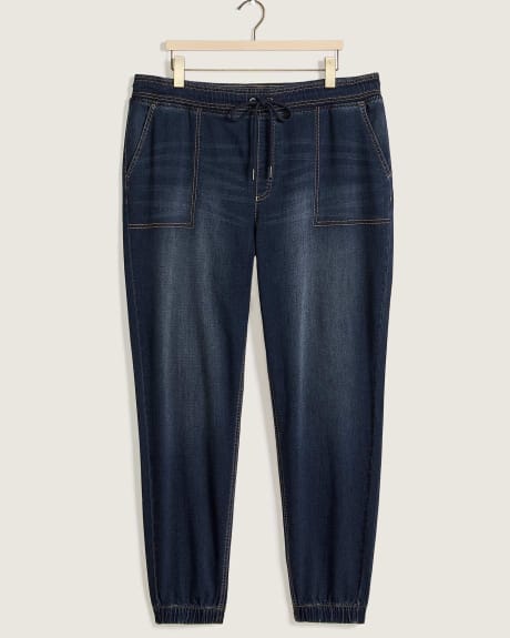 Stretch Knit-Like Denim Jogger Pant, Dark Wash - d/C Jeans