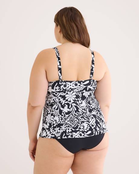 Robe-maillot imprimée à encolure en V croisée