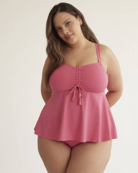 Pink Swing Bandeau Tankini Top with Tie