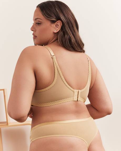 Soutien-gorge pigeonnant brodé à pois, avec armatures - Déesse Collection