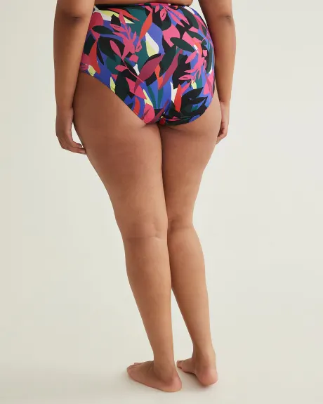 Reversible Tropical High-Waisted Swim Brief