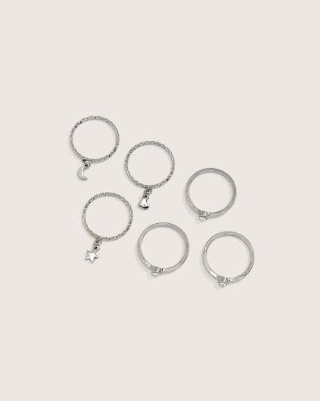 Assorted Celestial Rings, Set of 6