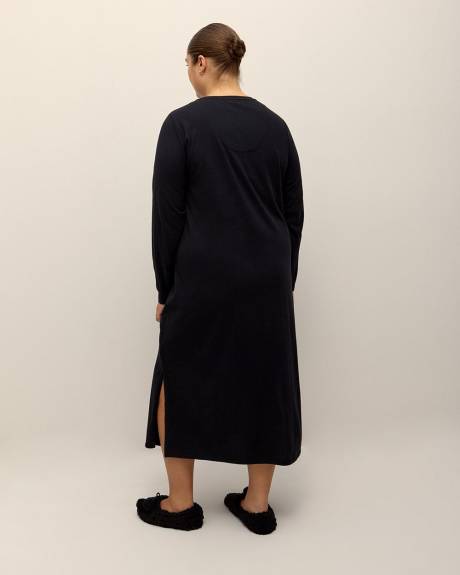 Black Long Cotton Sleepshirt - ti Voglio