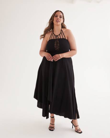 Halter Strap Neck Maxi Dress - City Chic