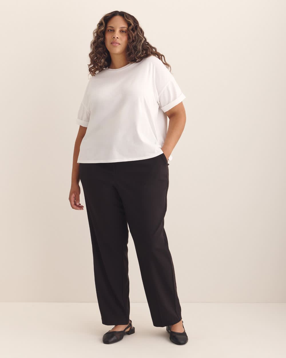 Responsible, Curvy Fit, Solid Straight Leg Pant
