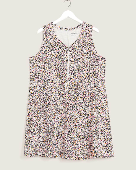 Printed Sleeveless Knit Dress with Undershort - Active Zone