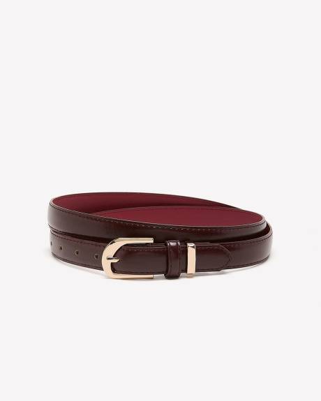 Ceinture bourgogne avec boucle asymétrique