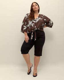 Responsible, V-Neck Blouse with Front Knot