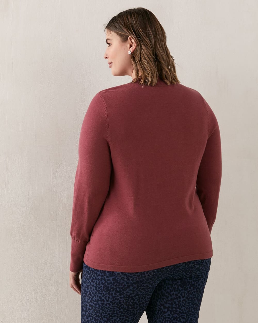 Mock Neck Sweater With Cutout Detail - Addition Elle
