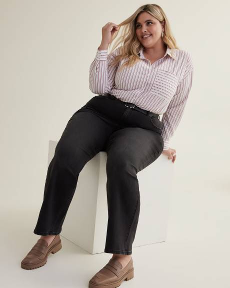 Responsible, Curvy-Fit High-Rise Wide-Leg Jeans, Black Wash - d/C Jeans