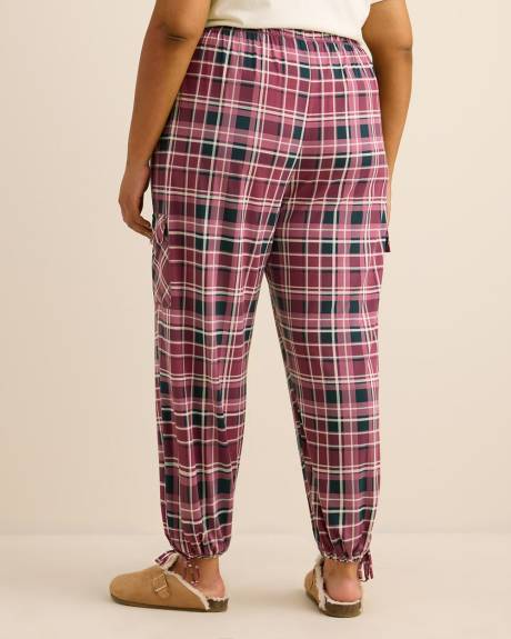 Pantalon cargo de pyjama brossé à carreaux - ti Voglio