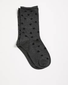 Chaussettes à rebords roulés avec coeurs