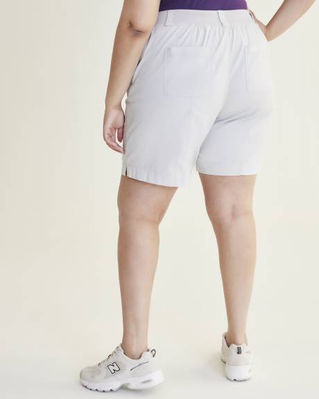 Cotton Cargo Bermuda with Rib Waistband