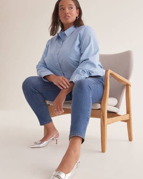 Poplin Jewel Buttoned Down Shirt