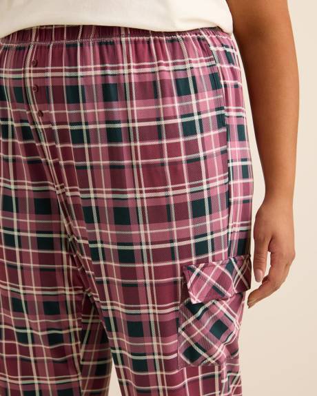 Pantalon cargo de pyjama brossé à carreaux - ti Voglio