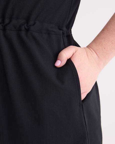 Shadow Striped Dress with Shirt Collar - Active Zone