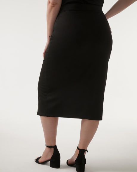 High-Waisted Skirt with Slit and Runching - Addition Elle