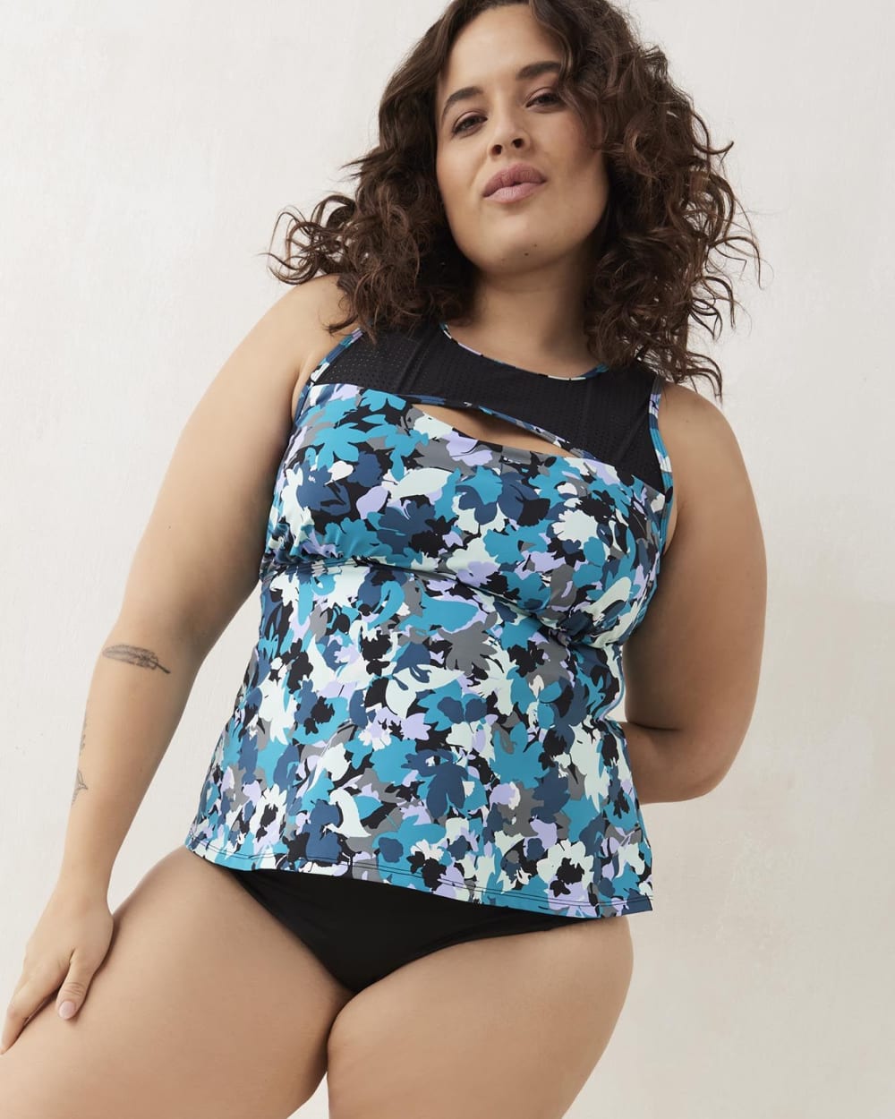 Tankini with Flower Print - Active Zone