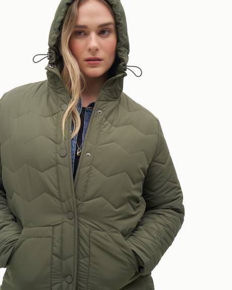 Manteau matelassé à capuche, tissu responsable - Addition Elle