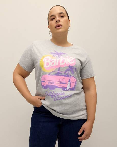 Grey License Tee with Barbie Print