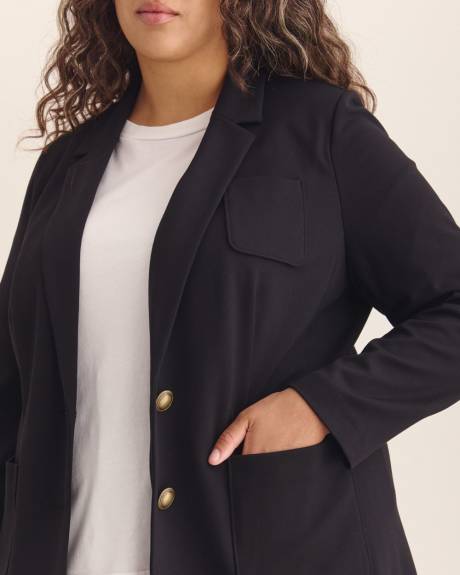 Responsible, Black Ponte de Roma Jacket with Tailoring Collar