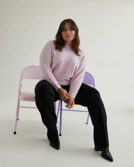 Cable Knit Sweater with Dolman Sleeves