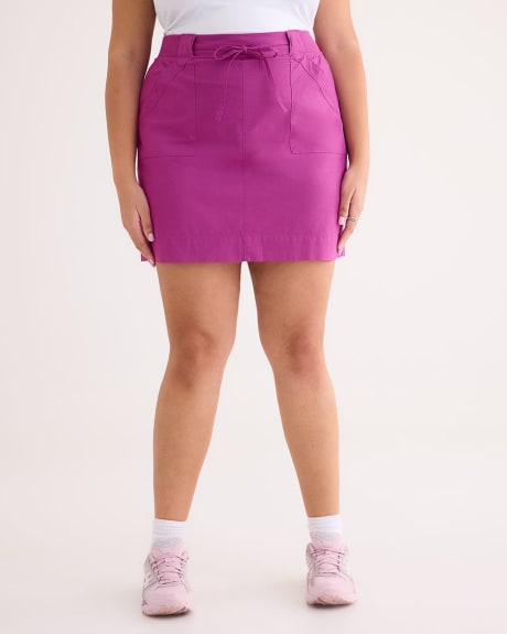 Cotton Skort With Ribbed Waistband