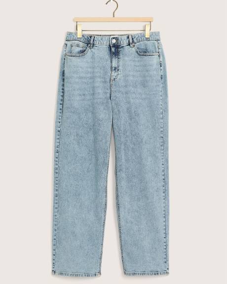 Jean à jambe évasée et taille haute, coupe galbée, délavé à l'acide, tissu responsable - d/C Jeans