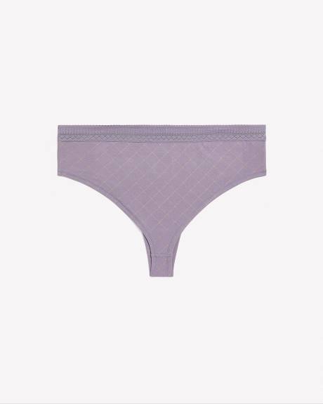 Cheeky Plaid Cotton Brief with Lace Waistband - ti Voglio