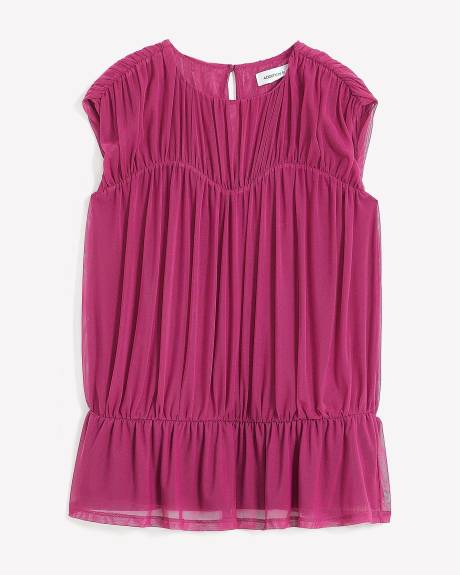 Sleeveless Plissé Top with Bustier Effect - Addition Elle