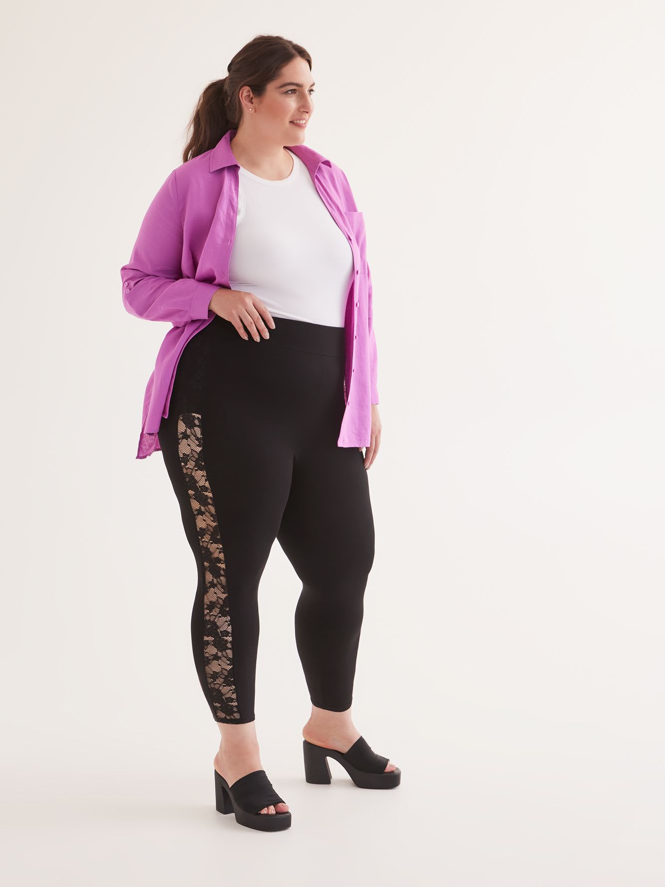 Responsible, Cropped Legging with Lace Insert