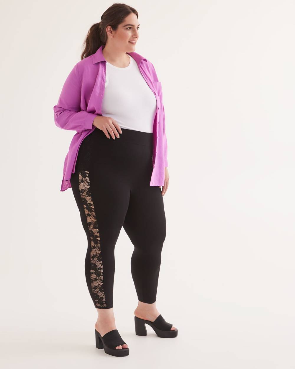 Responsible, Cropped Legging with Lace Insert