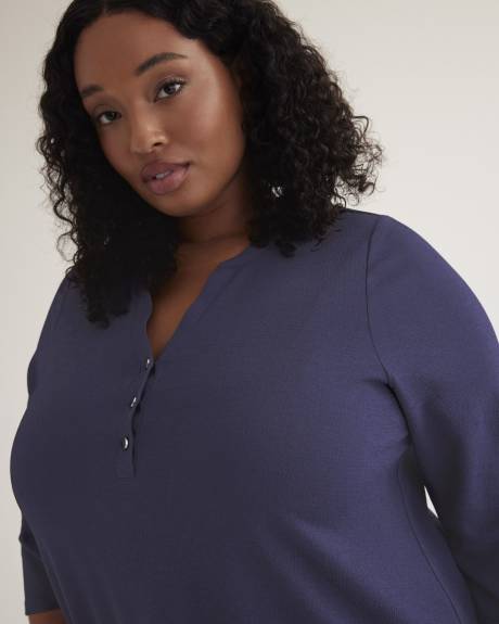 A-Line Knit Tunic with 3/4-Sleeves