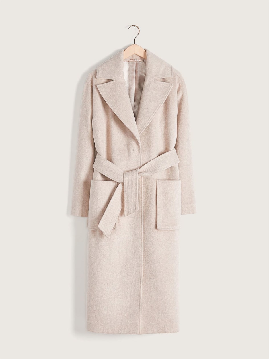 Belted Wool-Blend Coat - Addition Elle