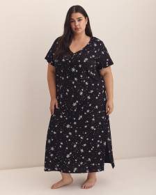 Chemise de nuit longue à manches courtes à motif de flocons - ti Voglio