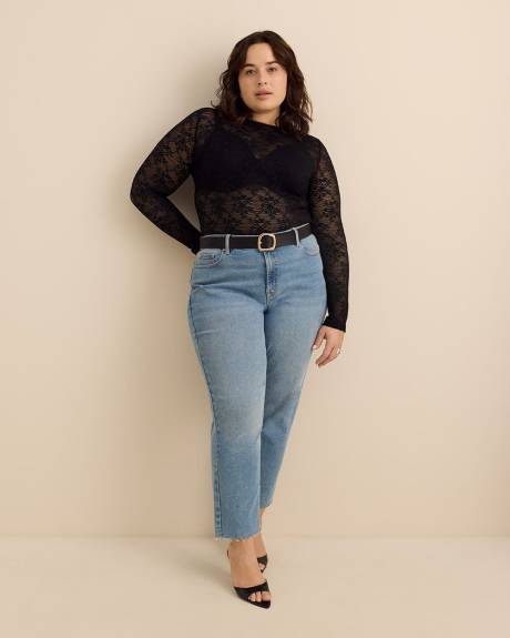 Haut en dentelle &agrave; manches longues - Addition Elle