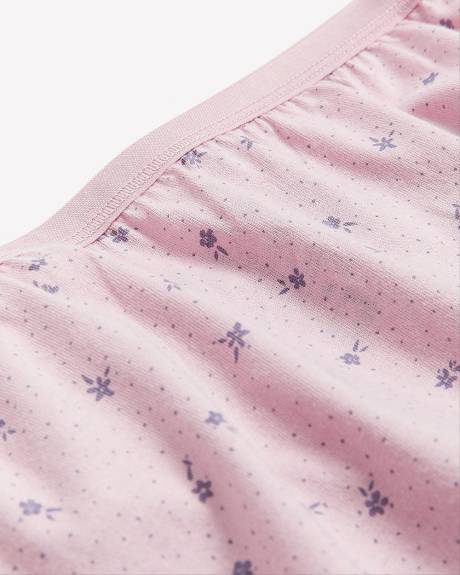Culotte échancrée fleurie en coton avec élastique scintillant - ti Voglio