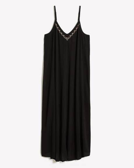 Embroidered Sleeveless Maxi Dress