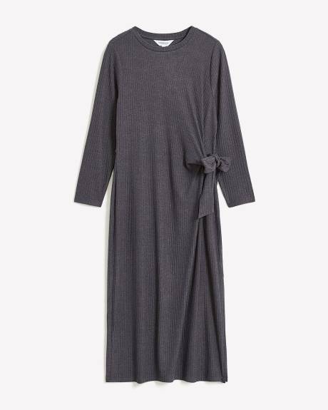 Long-Sleeve Knotted Midi Dress - Addition Elle