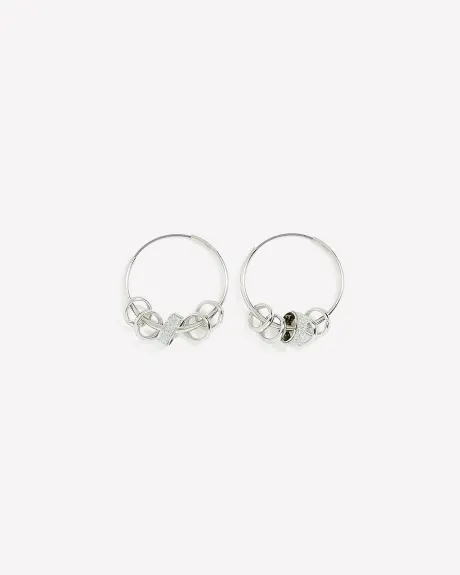 Single Hoop Earrings with Paper Glitter