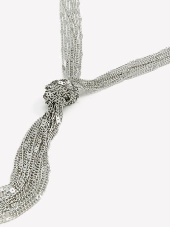 Long Shimmering Knotted Necklace