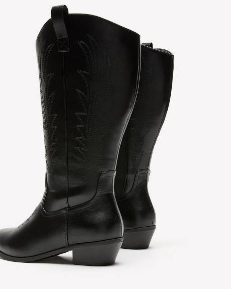Extra Wide Width, Black Tall Western Boot